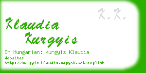 klaudia kurgyis business card